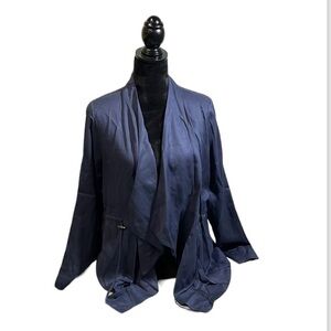 Anthropologie Lost April Navy Blue Light weight Jacket